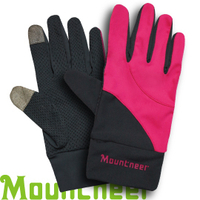 【Mountneer 山林 中性抗UV觸控手套 桃紅】11G01/觸控手套/觸控手機/手套