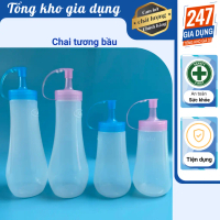Chai tương bầu nhựa mềm 250ml 350ml Đựng Gia Vị