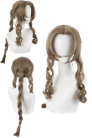 Aerith ชุดคอสเพลย์สีทองจานรองไม่มีแขนชุดอนิเมะเกม Final Fantasy ชุด FF7 Rebirth ปลอมตัววิกผมชุดฮาโลว