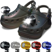 1/2Pcs Headlight for Crocs Light Flashlights Attachment for Shoes Charm Accessories for Crocs for Outdoor Camping Hiking Fishing