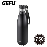 【GEFU】德國品牌不鏽鋼按壓式攜帶保溫瓶750ml-黑