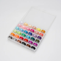 Hardcover Bobbin Box 402 Sewing Thread Small Thread Set 36 Colors with Thread Bobbin 400 Yards Hand 