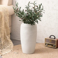 White large vase floor, luxurious Chinese porcelain retro vase