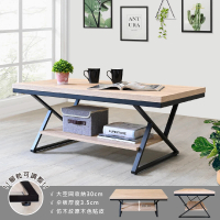 New Life 新生活家具 《梅根》工業風 大茶几 黑鐵腳 木心板 茶几收納