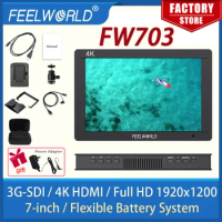 FEELWORLD FW703 Portable Monitor HDMI 7-inch 3G-SDI 4K HDMI On-camera Monitor IPS Full HD 1920x1200