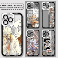 Hot Japan Comic One Piece Gear 5 Luffy Phone Case For iPhone 15 14 13 12 Mini 11 Pro Max X XR XS 8 SE 2020 Plus Transparent
