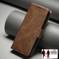 Magnetic Case For Samsung Galaxy Z Fold3 Case PU Leather Coque For Samsung Z Fold 3 Cover Wallet Pocket With RFID Function