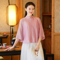 中國風女裝日常改良漢元素禪服漢服女仙氣茶服女中式禪意唐裝上衣