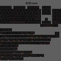 196 Keys Geekark BOB Black On Black Keycaps for Mechanical Keyboard PBT Dye Sub Cherry Profile Game PC GK61 Anne Pro 2