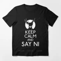New arrived short sleeve brand men top Mens brand fashion t-shirt Summer T shirts For Men Keep calm and say ni Essential T Shirt