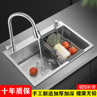 不銹鋼加厚水槽廚房洗菜盆手工洗碗池家用洗碗槽加深單雙槽