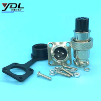 2 Sets GX12 3-Pin Square Aviation Socket &amp; Plug Male Female 12mm Panel Cable Connector With Dust Cover Cap Screw