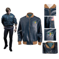 Anime Game Resident 4 Remake Leon S.Kennedy Cosplay Costume Man Role Disguise Coat Jacket Halloween Carnival Party Clothes
