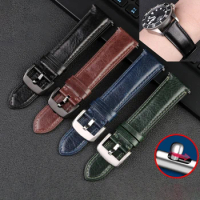 Leather watchband with men's for Seiko / Casio / fossil top leather bracelet 20mm 22mm watch strap quick release wristband belt