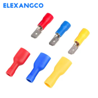 50PCS(25Sst) 6.3mm Female Male PVC Connector Electrical Wiring Connector Insulated Crimp Terminal Spade Blue Yellow Red FDFD MDD