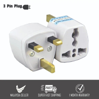 International Universal UK 3 Pin Travel Plug Socket Adapter - Easily Convert AU/EU/US To UK (Malaysi