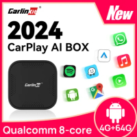 Tbox Pro CarlinKit Portable CarPlay AI Box Qualcomm 8-cores 64G Wireless Android Auto CarPlay For Netflix YouTube Video TV Box