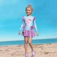 新款兒童泳衣女童分體中大童立體荷葉公主泳裝寶寶女童游泳衣