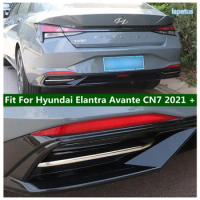 Chrome Exterior Rear Fog Lights Lamp Decoration Strip Eyelid Eyebrow Cover Trim 2PCS For Hyundai Elantra Avante CN7 2021 - 2023