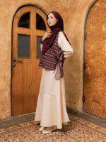 JILBRAVE Dwina Dress Gamis Lebaran Wanita 2 in 1 Set Outer Cotton Embroidery