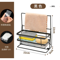 水槽瀝水網架 廚房檯面收納（黑色瀝水架+100個網） 