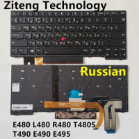 New RU Russian Backlit Keyboard for Lenovo Thinkpad E480 E490 T480S L480 T490 T495 L380 L390 L490 P43s E485 E495 Laptop