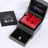 520情人節搭飾品送禮玫瑰花創意禮盒包裝永生花項鏈手鏈女友禮物