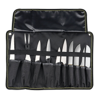 壽司刀具收納包卷式中西餐廚師工具包便攜多功能雕刻刺身刀袋黑色