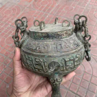 Very rare han Dynasty bronze censer,Beautiful ornamentation,free shipping