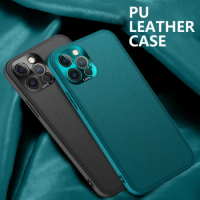 12 Pro Case For iPhone 12 Mini Luxury PU leather Cases Hard Shockproof Back Cover For Apple 12 Pro Max Original Skin Hull Coque
