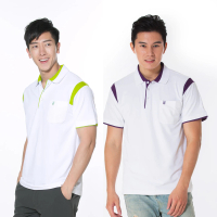 【遊遍天下】台灣製男款抗UV防曬涼感吸濕排汗機能短袖POLO衫 白色(短袖 M-5L)
