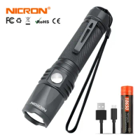 NICRON B62 LED Tactical Flashlight Super Bright 950 Lumens USB Rechargeable 18650 Battery 7 Modes Torch Light Outdoor