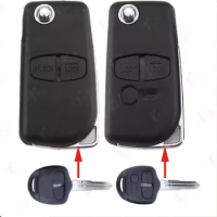 3pcs Modified Flip Remote Car Key Shell Case For Mitsubishi Lancer EX Evolution Mirage Grandis New ASX Outlander 2 3 Button