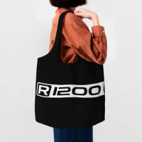 Motorcycle Adventure R1200 GS Grocery Shopping Bags Canvas Shopper Shoulder Tote Bag Capacity Washable Motorrad Biker Handbag