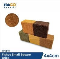 Fishco Rumah Bakteri Akuarium Small Square Brick 40mm 200pc – Bio Media Keramik Filter Air Aquarium