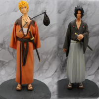 NEW Naruto Anime Figure Uzumaki Naruto Uchiha Sasuke Action Figures With base Kimono style PVC Model Doll Toys