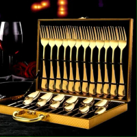 Sendok Set Gold 24 pcs-Sendok Garpu Set Koper-sendok Set Gold