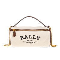 BALLY 新款Calyn 米色帆布圓桶手提/斜背包