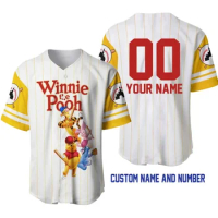 Disney Eeyore Winnie the Pooh Baseball Jersey Custom Name Baseball Jersey Casual Sports Shirt Mens Womens Eeyore Baseball Jersey