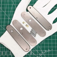 Custom Made Titanium Alloy TI Scales Without Corkscrew Cut-Out SAK Handle Scale Modify for 91mm Victorinox Swiss Army Knife