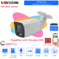 Vikylin OEM Hikvision 8MP ColorVu Bullet IP Camera DS-2CD2087G2-LU AcuSense Build in Mic SD Card slot Surveillance Network Camer