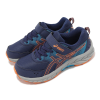 Asics 運動鞋 PRE Venture 9 PS 童鞋 中童鞋 藍 橘 魔鬼氈 無鞋帶 小朋友 亞瑟士 1014A277401