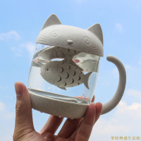可愛貓咪玻璃杯  泡茶杯 水杯 可樂杯  玻璃杯 玻璃水杯 冷飲杯 杯子 咖啡杯 果汁杯 冷飲杯 奶茶杯 花茶杯 馬克杯