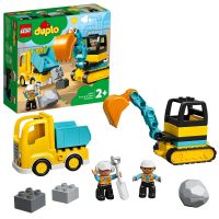 【LEGO 樂高】得寶系列 10931 卡車 &amp; 挖土機(交通工具 學齡前玩具)
