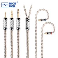NiceHCK SilverCat Earphone Wire 8 Core Silver Plated Alloy Upgrade Cable 3.5/2.5/4.4mm MMCX/0.78mm 2Pin for SE846 Yume2 Winter