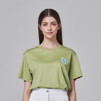 moz瑞典 愛心駝鹿 舒適 冰河棉 100%純棉 涼感彈力T恤-酪梨綠(亞洲版)女款