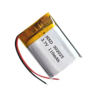 3.7V 110mAh 302025 032025 Lipo Polymer Lithium Rechargeable Li-ion Battery For GPS LED Light Toys Smart Watch Bluetooth Headset