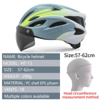 Eastinear Ultra Light Breathable Bicycle Helmet With LED Tail Light Adult Cycling Helmet Fits 58-62cm Bicycle Helmet With Goggle