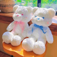 New teddy bear doll plush bear doll creative white bear doll children's toys boys and girls birthday holiday gifts soft pillow