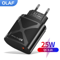 Olaf 25W USB Charger Fast Charging 1 Port Travel Wall Adapter Portable Charger Safe Charging For iPhone Xiaomi Samsung Huawei